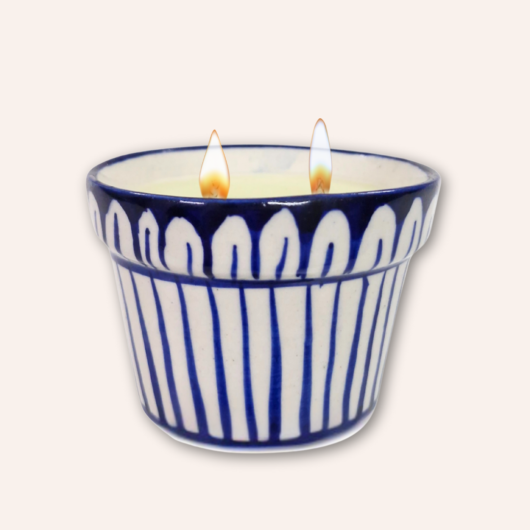 Heer (Raat Ki Rani) - Dastaan Series Candle in Blue Multani Pottery