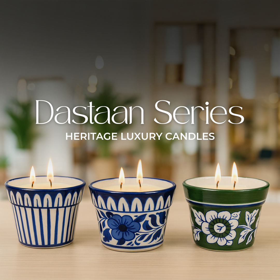 Heer (Raat Ki Rani) - Dastaan Series Candle in Blue Multani Pottery