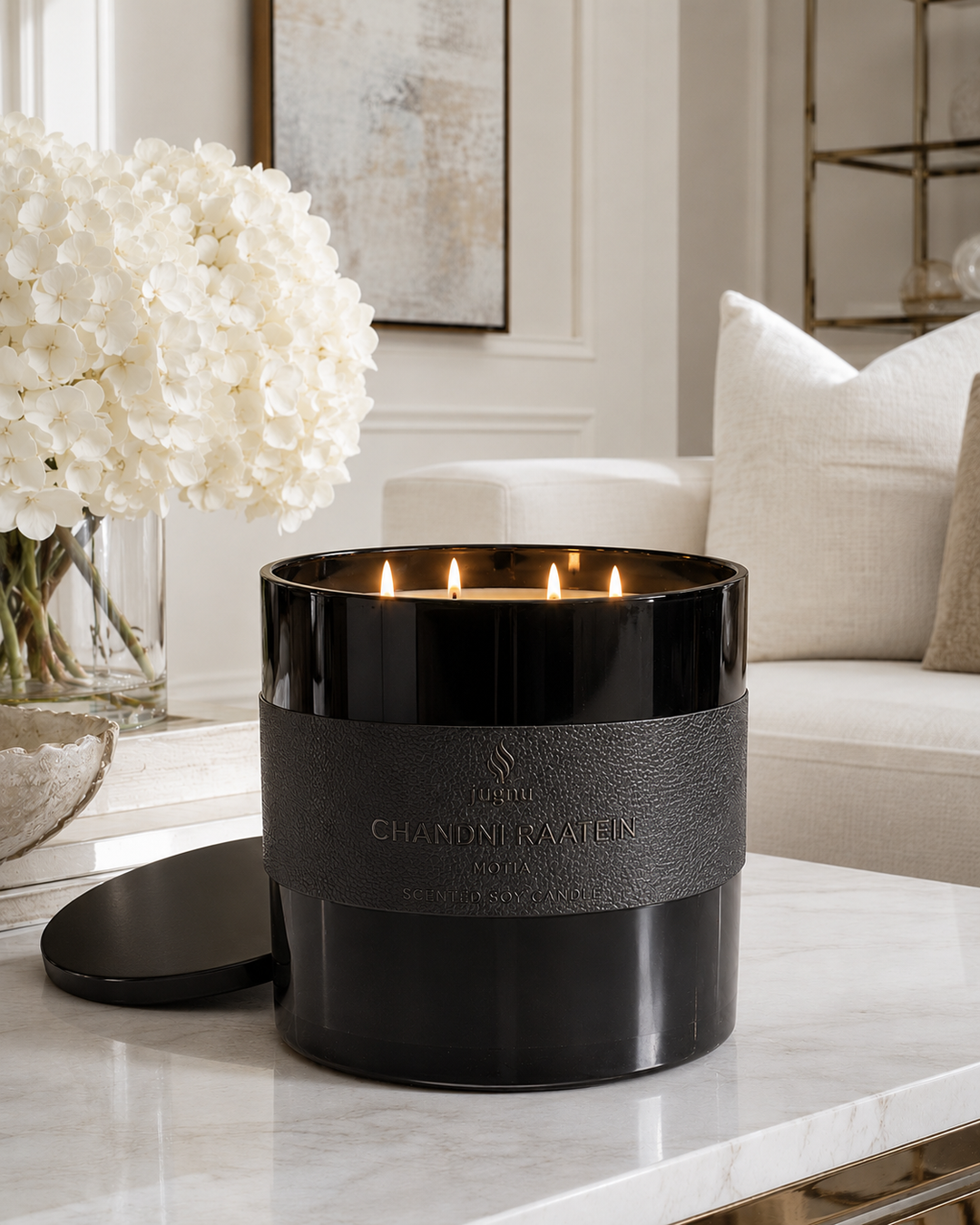 Chandni Raatein (Motia) - 4-Wick Luxury Candle