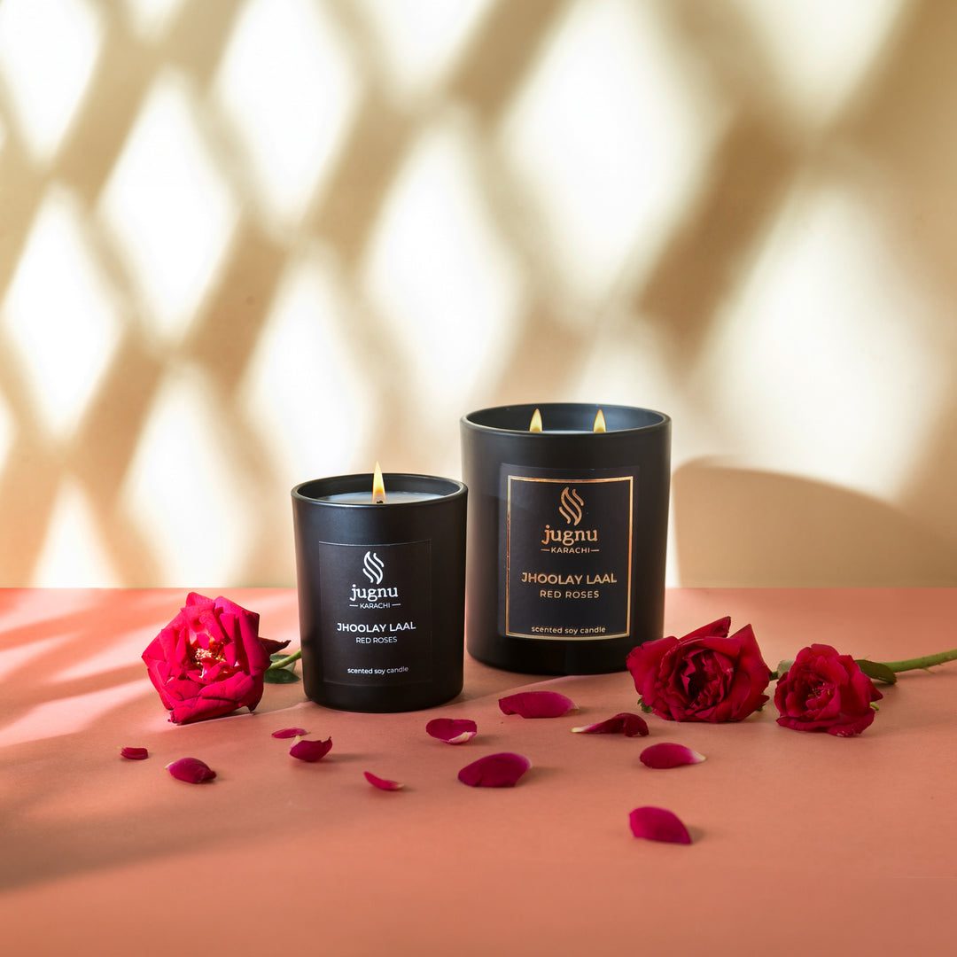 Jhoolay Laal (Red Roses) - Hand-poured Scented Soy Candle