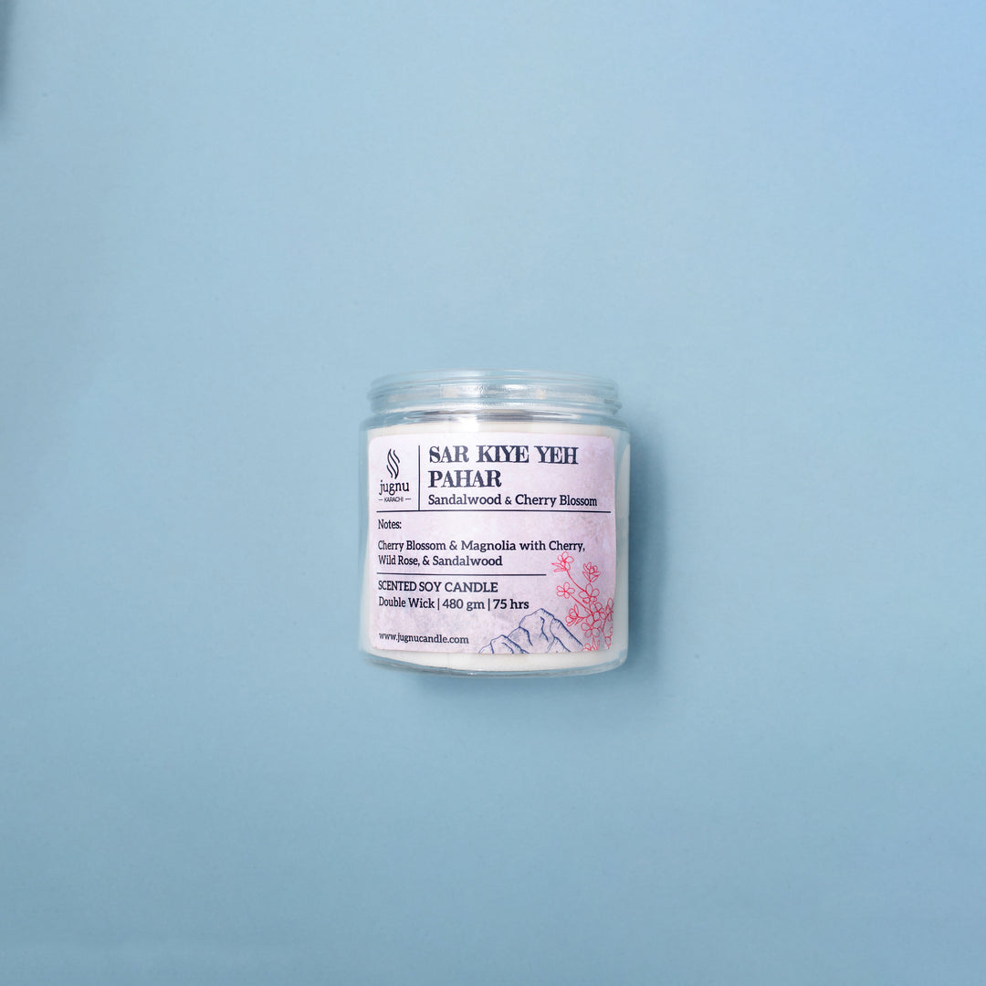 Sar Kiye Yeh Pahar (Sandalwood & Cherry Blossom) - Hand-poured Scented Soy Candle